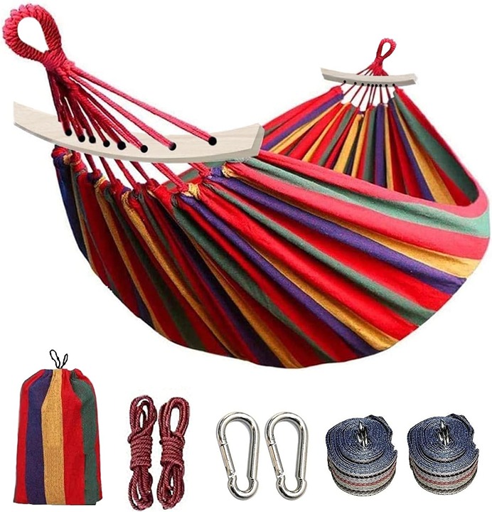 Double Hammock, Cotton Canvas Hammock 450lbs Portable