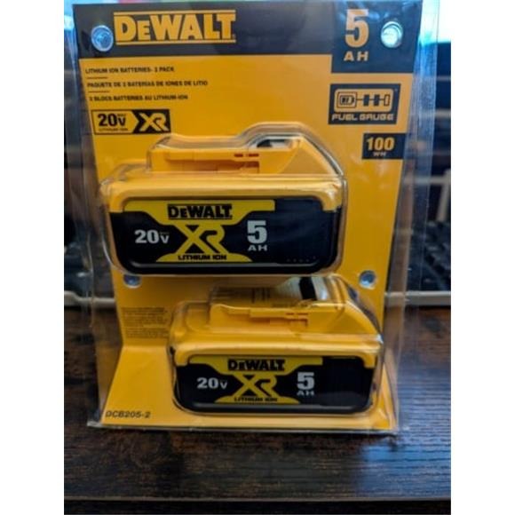 Dewalt DCB205 20VPLI(2) DEWAL DCB205-2 20V 20 Volt MAX Lithium Ion 5.0 AH Batter
