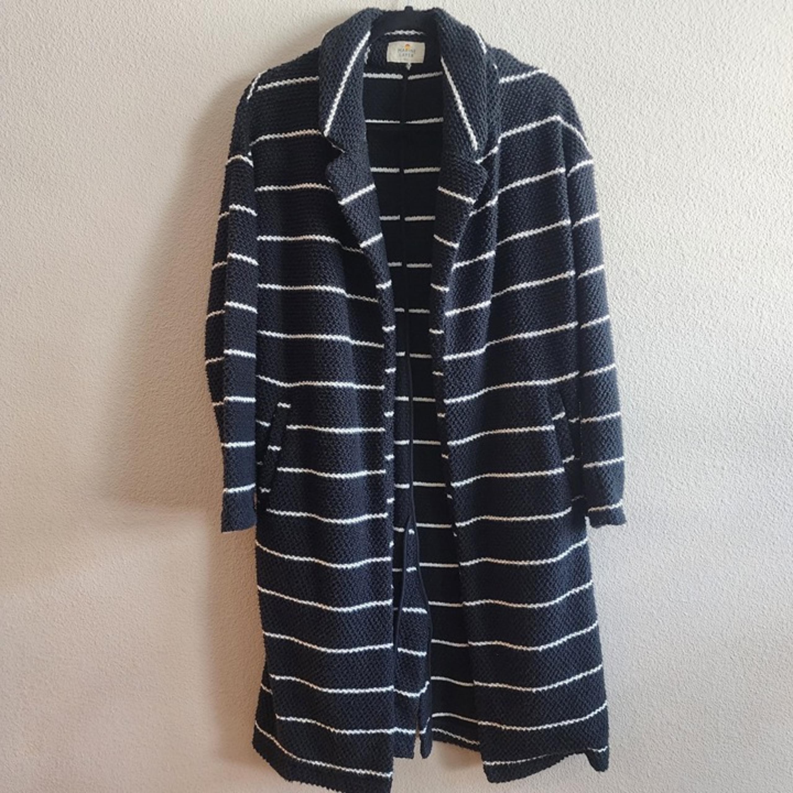 Marine Layer Sweater Coat Womens Small Striped Knit Long Cardigan Fall 2021