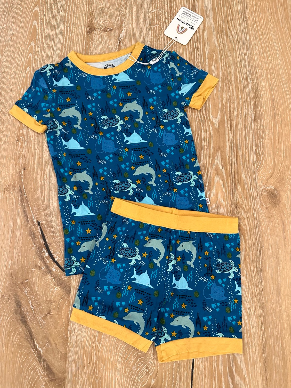 NEW Emerson Ocean Friends Viscose Bamboo Short Sleeve Pajama Set 2T