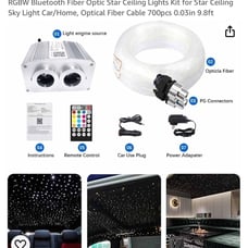 16W Dual Port Twinkle+Music+APP Control Fiber Optic Lights kit, RGBW Bluetooth F