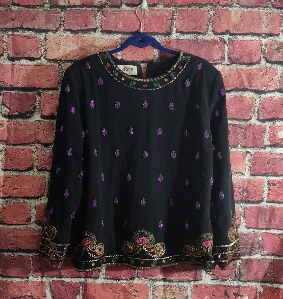 1980s Rare Vintage Beaded Jacket d'ore by Della Roufogali