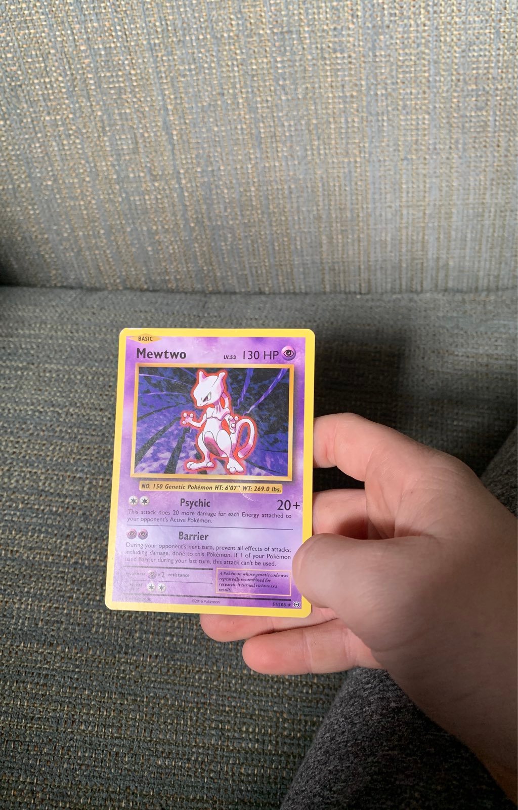 Mewtwo pokemon 51/108 2016 130hp