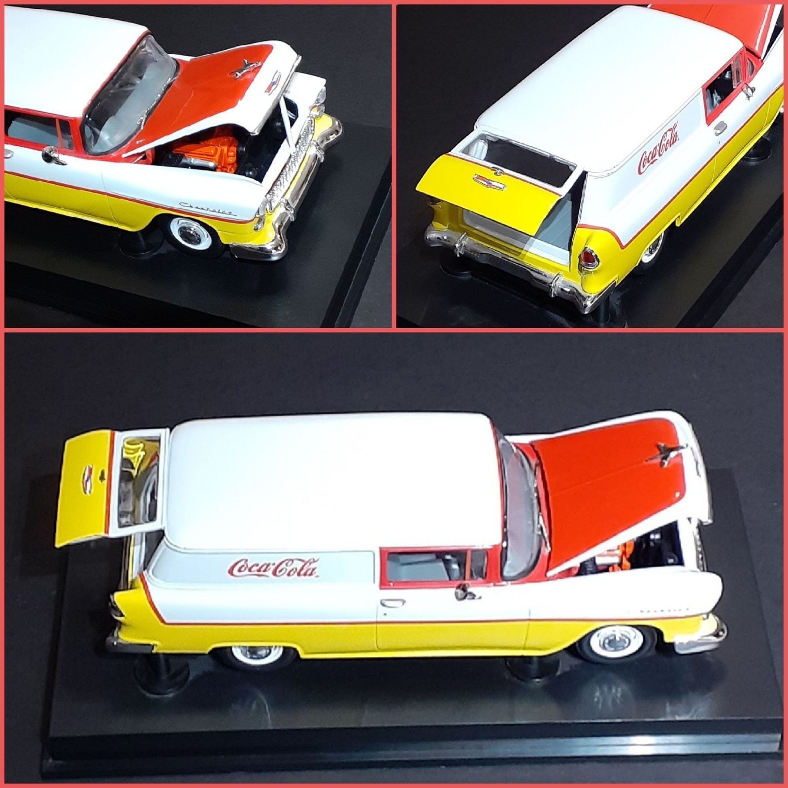 1955 CHEVY SEDAN COCA-COLA DELIVERY DIECAST CAR 1/18