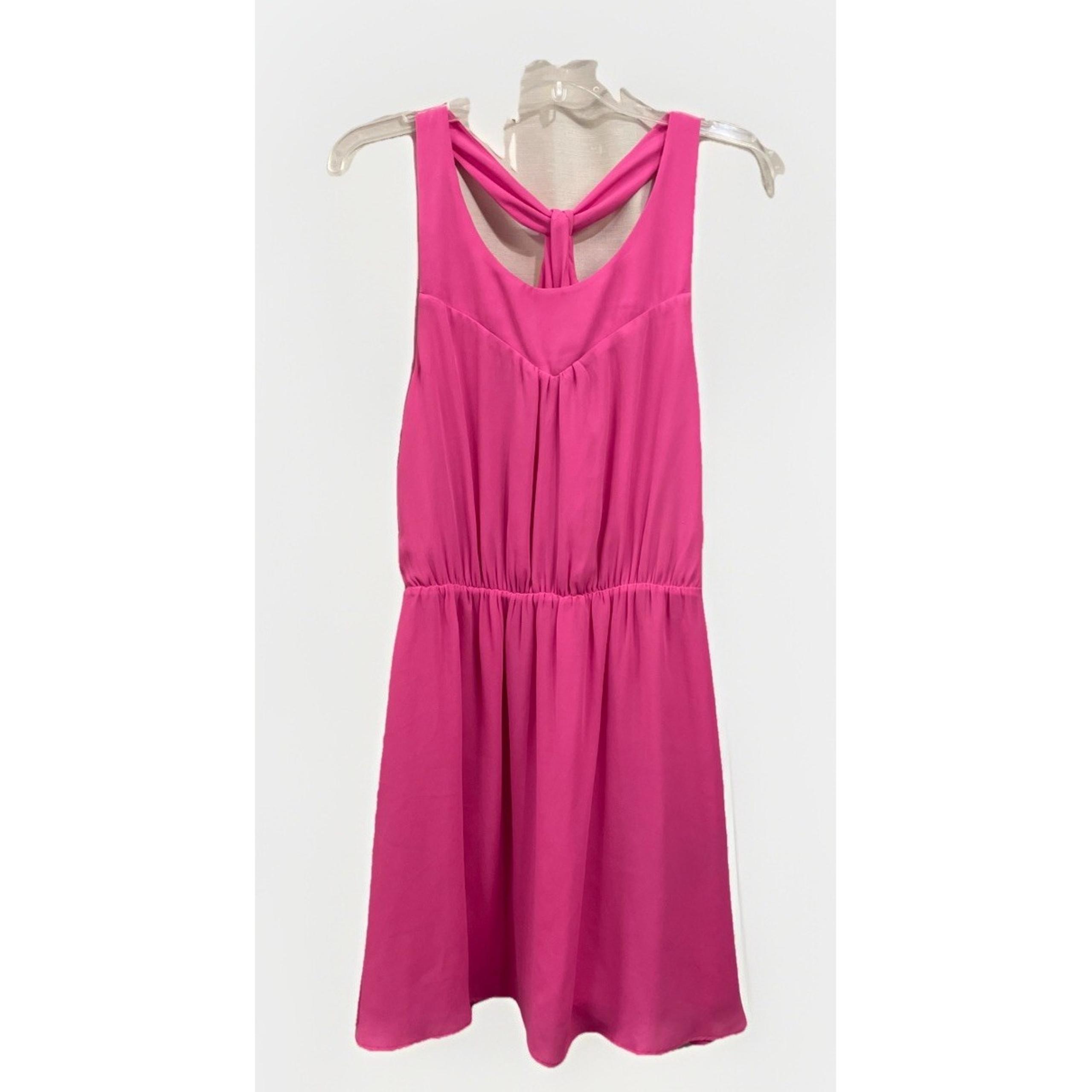 H & M Hot Pink Racer Back Chiffon Flowy Lightweight Mini Dress Women's Size 8