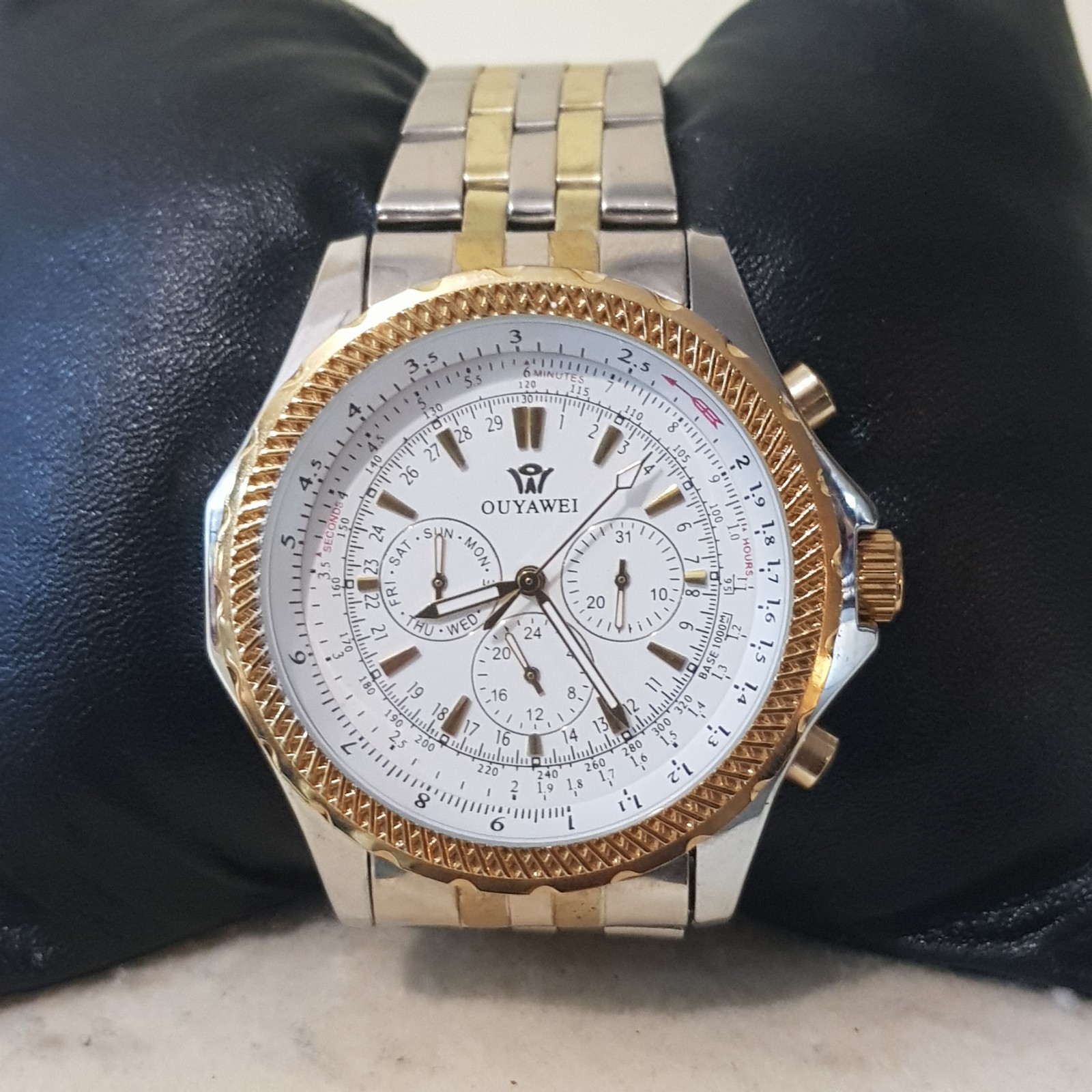 Ouyawei Watch Movement 30M Waterproof,Stainless Steel Silver Gold Band AUTOMATIC