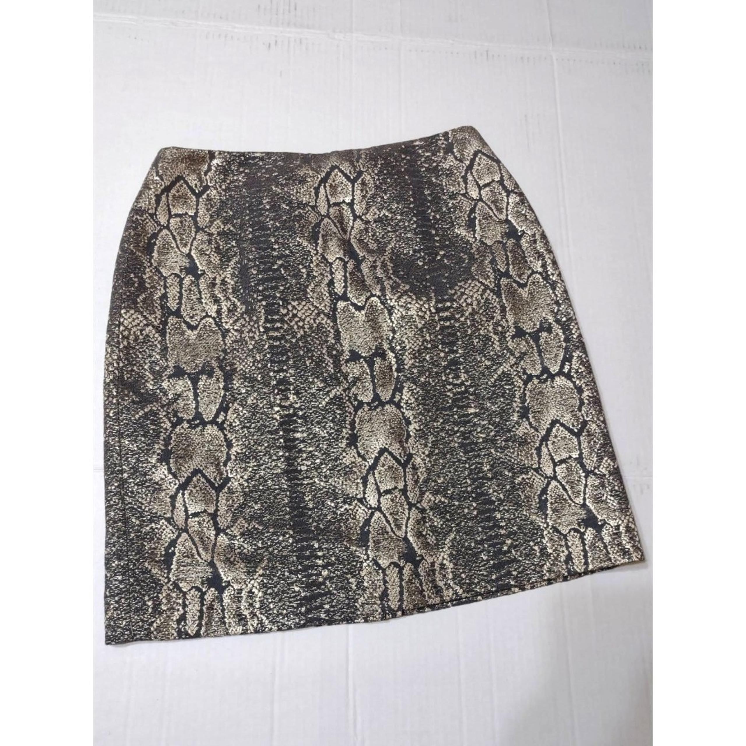 Gianni Bini Snake Print Lined A Line Skirt Size 0 Black Beige