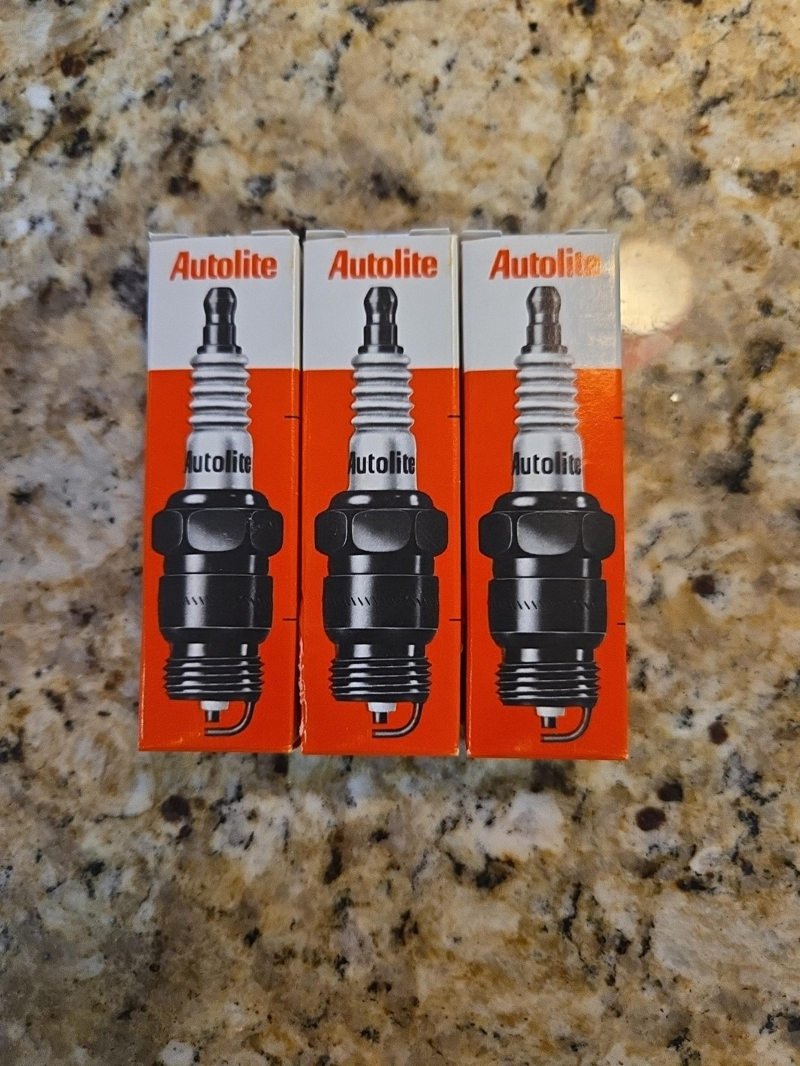 Three (3) NOS 765 Autolite Copper Spark Plugs