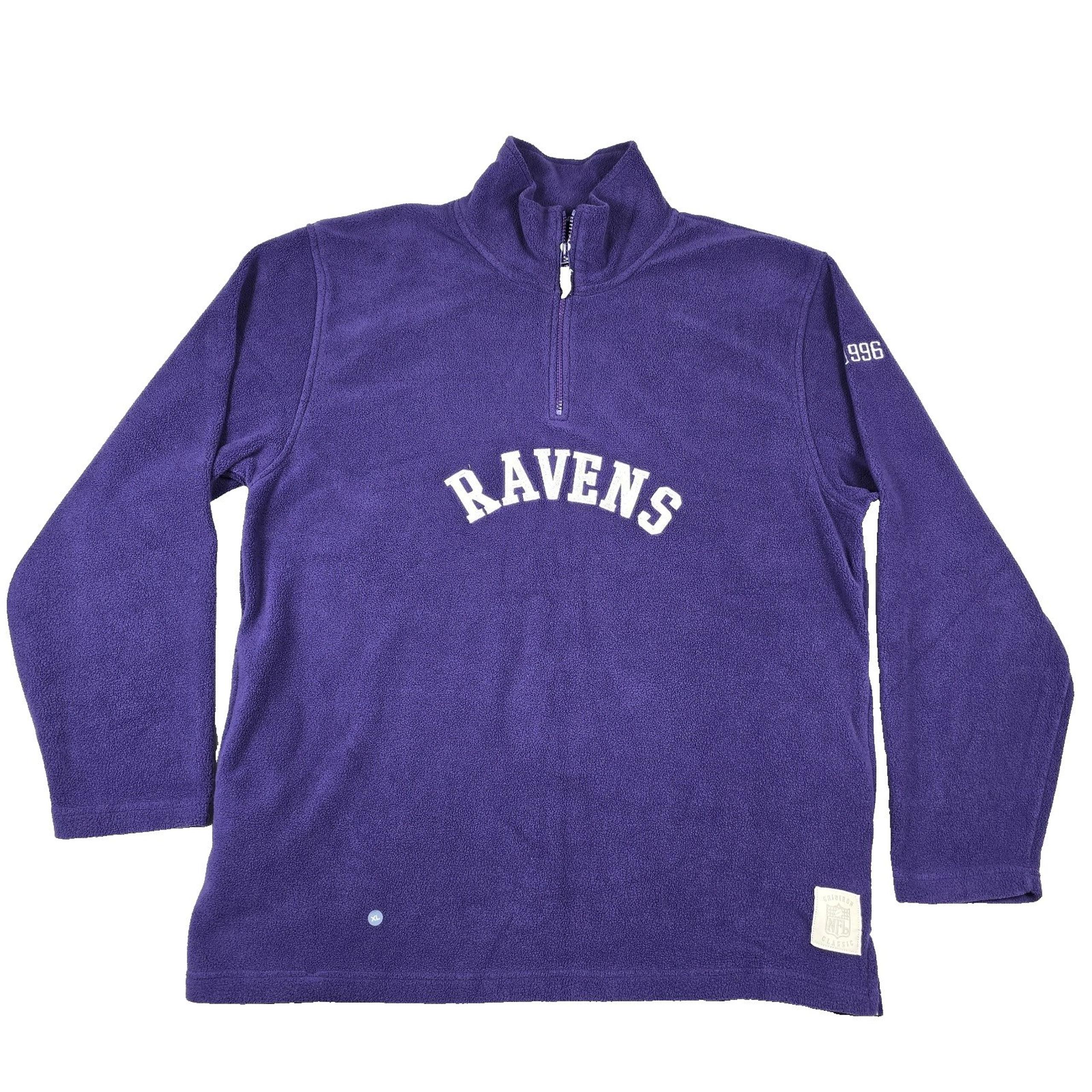 Reebok NFL Gridiron Classic 1/4 Zip Fleece Purple Men's Size Large Polyester