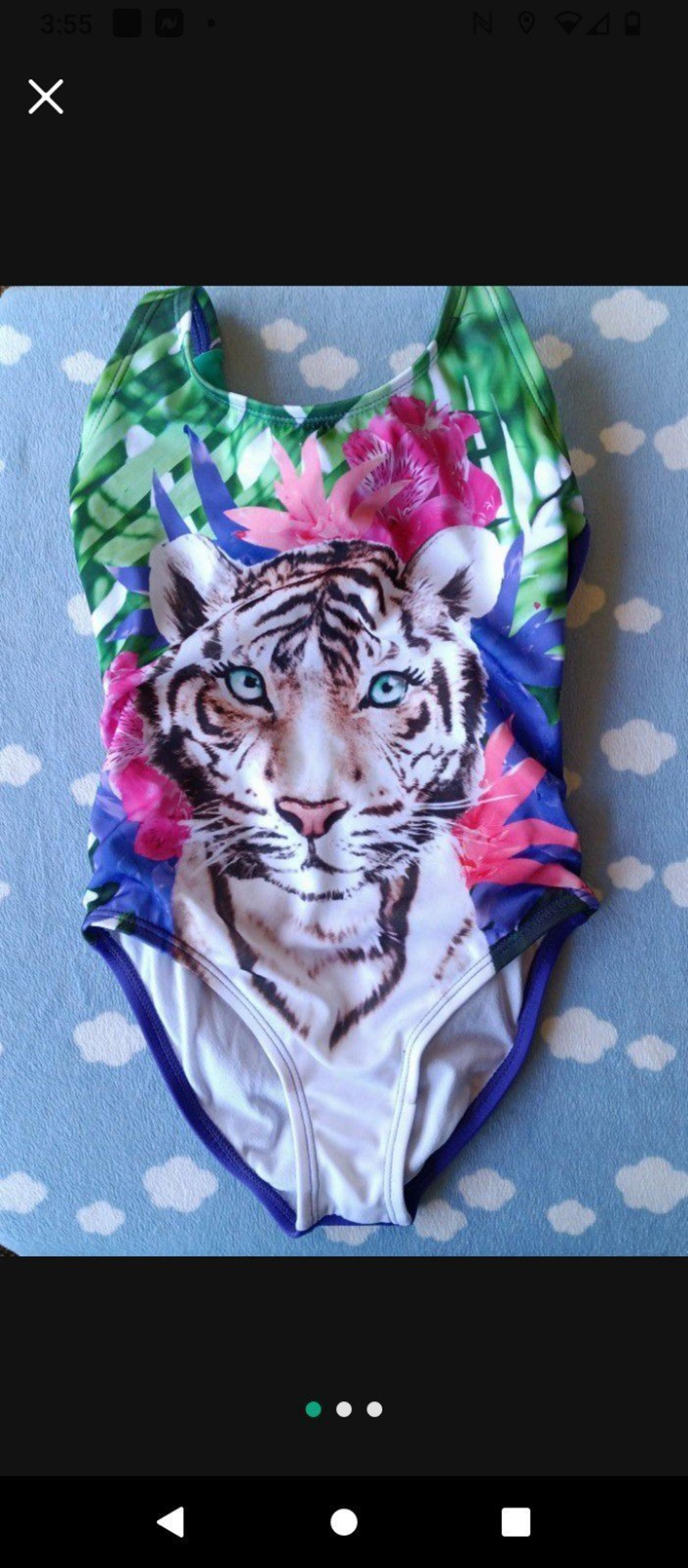 ❤️ GYMBOREE, Little Girls Floral White Tiger Swimsuit! ❤️ Size: 5-6