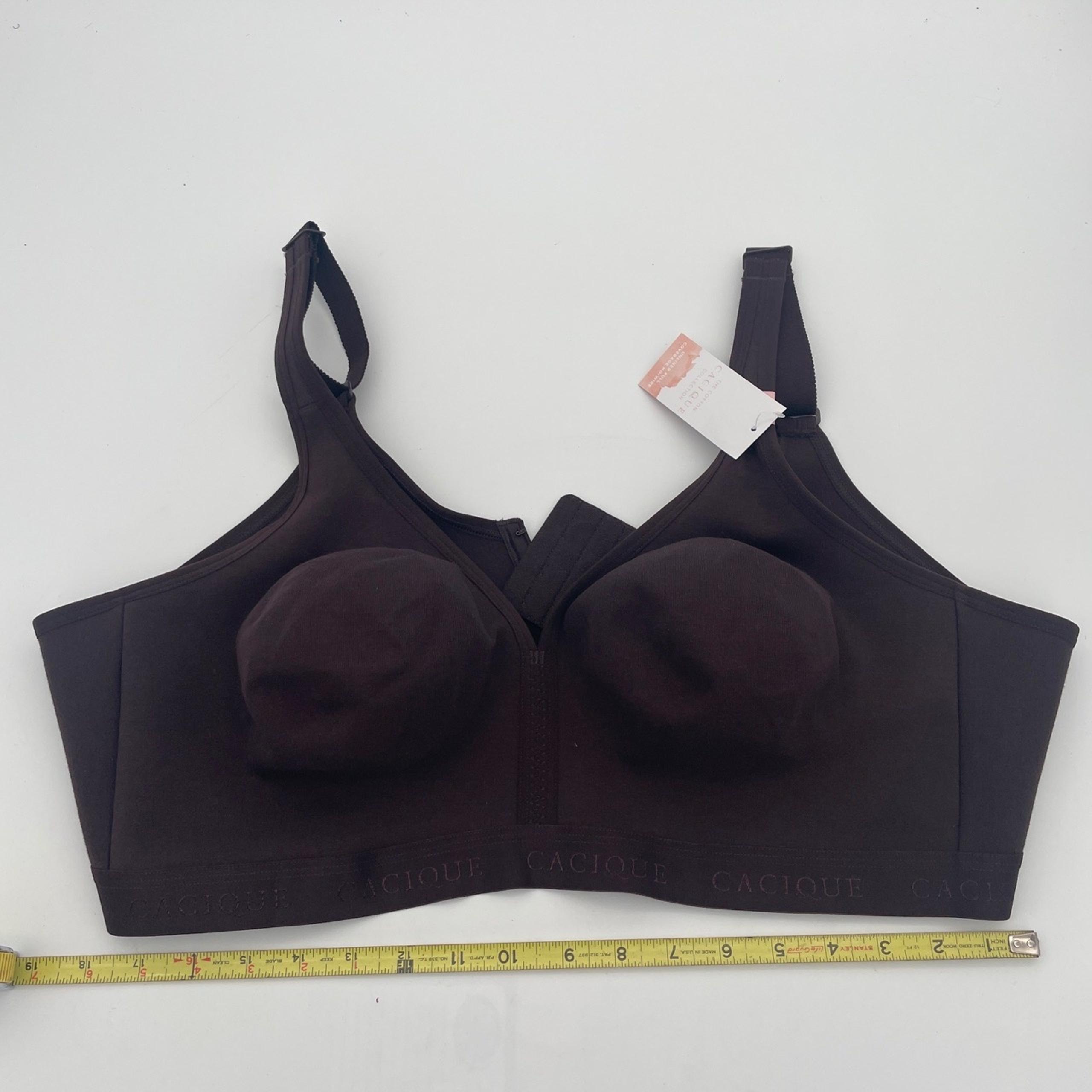 NWT Cacique S6117 Brown Wireless Full Coverage Bra Plus Size 48D