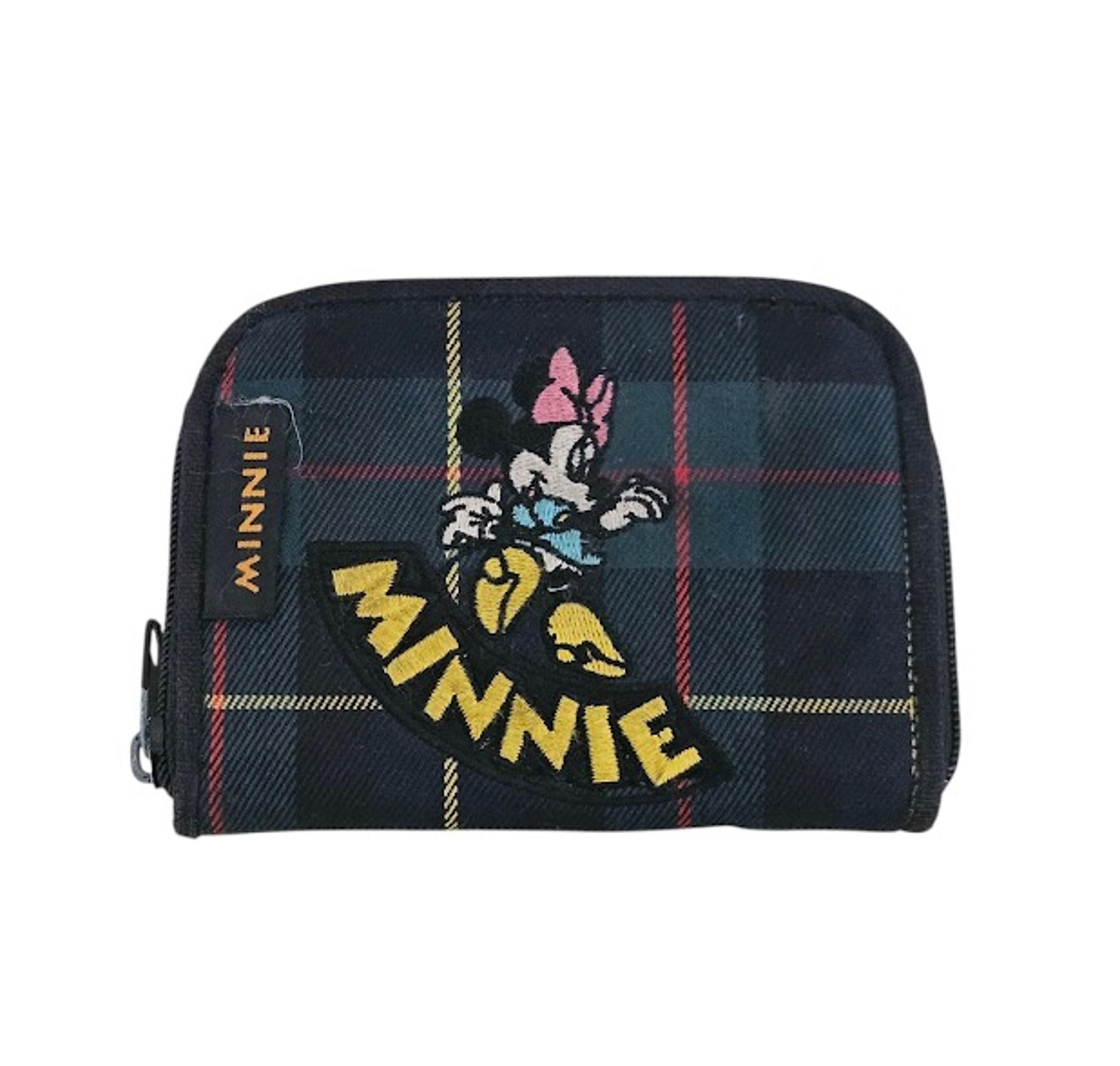 Disney Vintage Wallet Minnie Green Plaid Mickey Unlimited Zipper Small Retro 90s