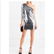 NWT Veronica Beard Atlantis sequin mini dress in metallic silver