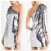 NWT Veronica Beard Atlantis sequin mini dress in metallic silver