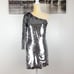 NWT Veronica Beard Atlantis sequin mini dress in metallic silver