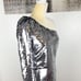 NWT Veronica Beard Atlantis sequin mini dress in metallic silver