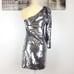 NWT Veronica Beard Atlantis sequin mini dress in metallic silver