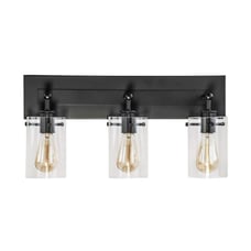 Regan 21 in. 3-Light Espresso Bronze Bathroom Vanity Light with Clear Glass Shad
