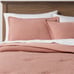 Threshold Washed Waffle Weave Comforter and Sham Set Warm Blush