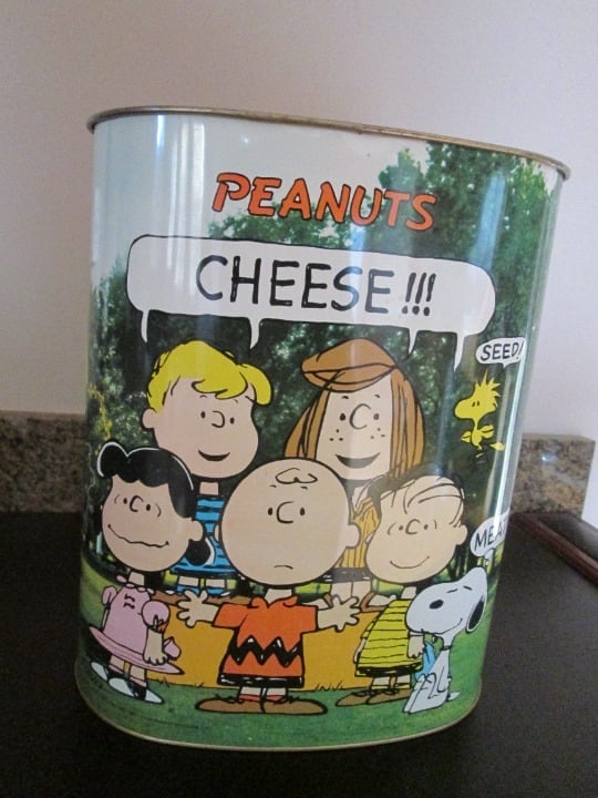 Charlie Brown and the Gang Metal Trash Can (1966) Cheinco Made in the USA