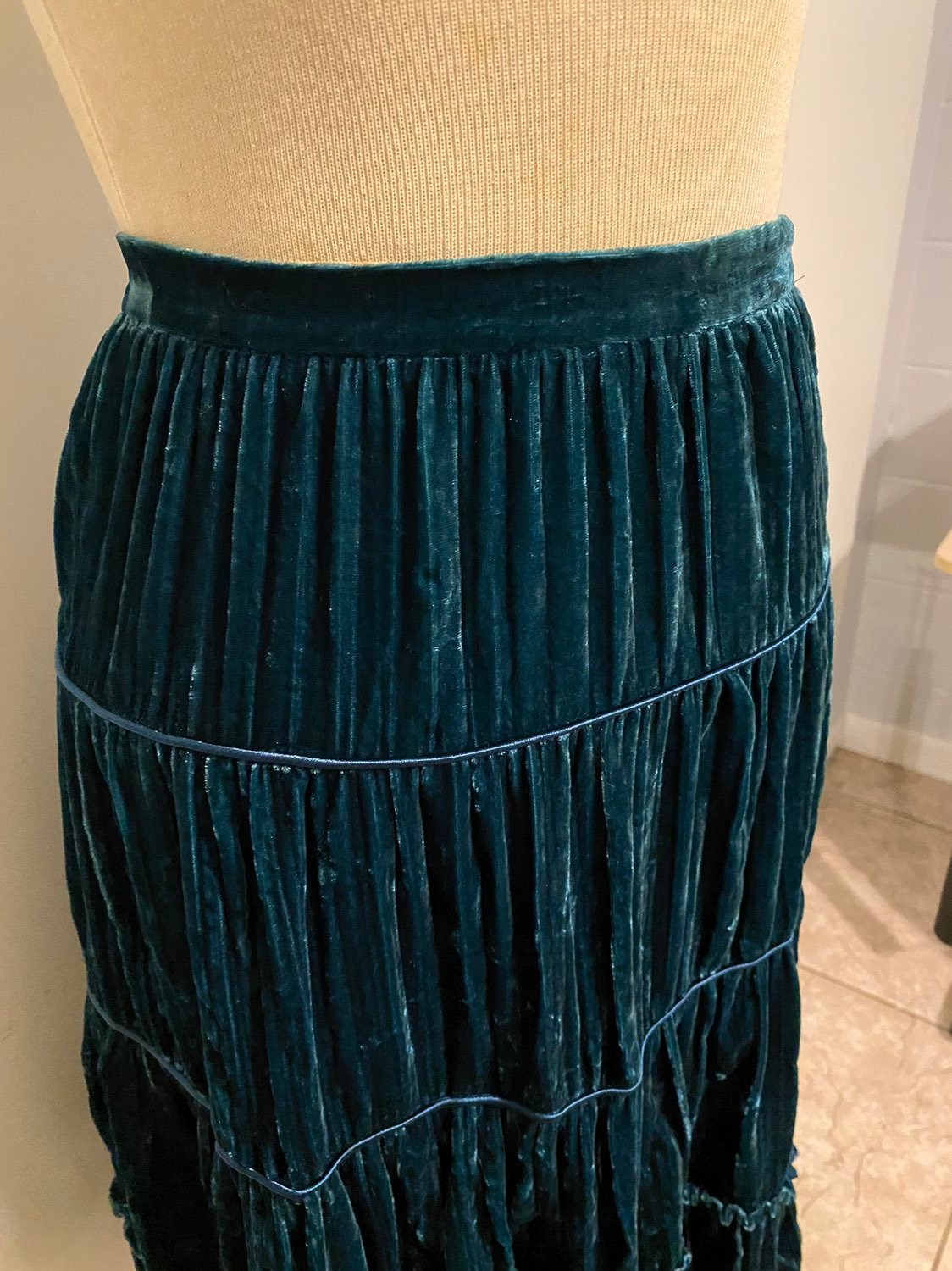 michael kors tiered velvet skirt