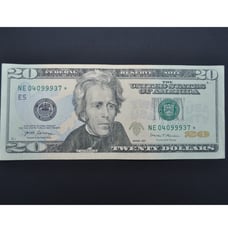 Star Note 2017 Series 20 Bill US Federal Reserve Low Series NE04099937*