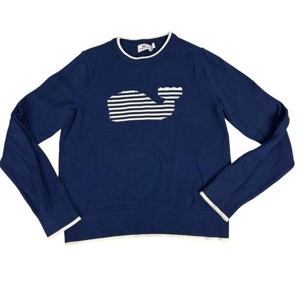 Vineyard Vines Girls Stripe Whale Instarsia Sweater XL /16