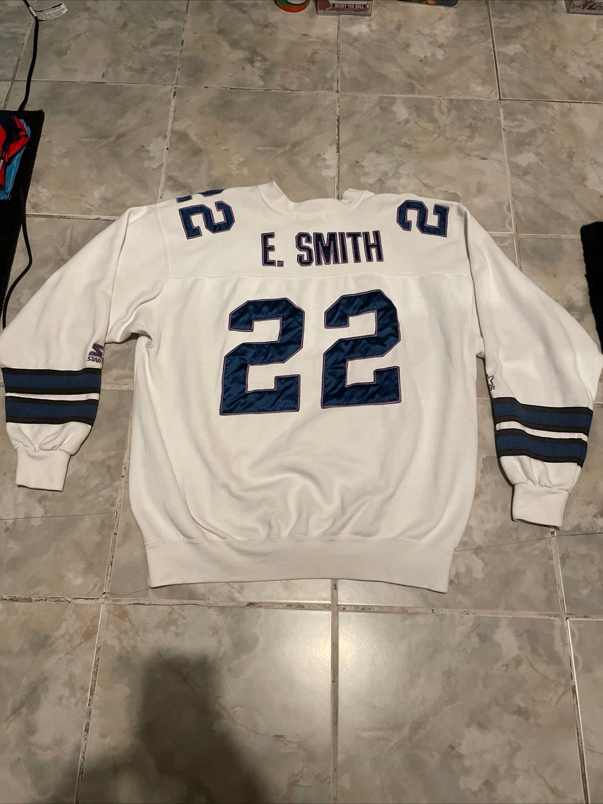 Vintage 90s Dallas Cowboys Emmitt Smith Sweatshirt Size L Starter Jersey