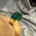 Vintage Green Stripe Lucite Ring 5.5