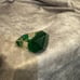 Vintage Green Stripe Lucite Ring 5.5