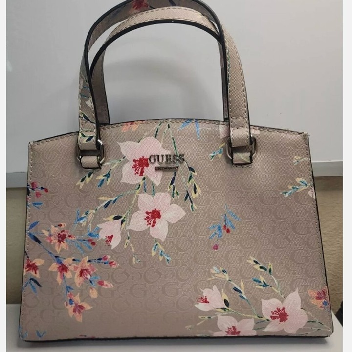 Guess Los Angelos Floral Beige Pink Floral Pish Posh Purse