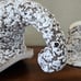 Royal Haeger R1285 VTG MCM White Stone Lace Calla Lily Cornucopia & Candlesticks