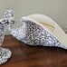Royal Haeger R1285 VTG MCM White Stone Lace Calla Lily Cornucopia & Candlesticks