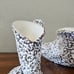 Royal Haeger R1285 VTG MCM White Stone Lace Calla Lily Cornucopia & Candlesticks