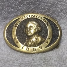 George Washington 1889 Heritage Mint Registered Brass Belt Buckle Great Vintage