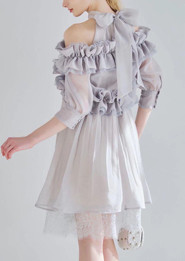 某メーカー Frill bolero pleats dress スーツ・フォーマル・ドレス