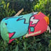 IKEA Spridd Large Cotton Sling Duffle Colourful Teal Pink Yellow Abstract Print