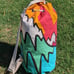 IKEA Spridd Large Cotton Sling Duffle Colourful Teal Pink Yellow Abstract Print