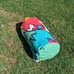 IKEA Spridd Large Cotton Sling Duffle Colourful Teal Pink Yellow Abstract Print