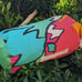IKEA Spridd Large Cotton Sling Duffle Colourful Teal Pink Yellow Abstract Print