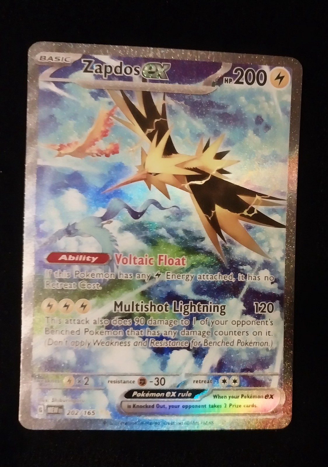 Pokemon TCG ~ Zapdos EX (202/165) ~ Scarlet and Violet 151 ~ NM
