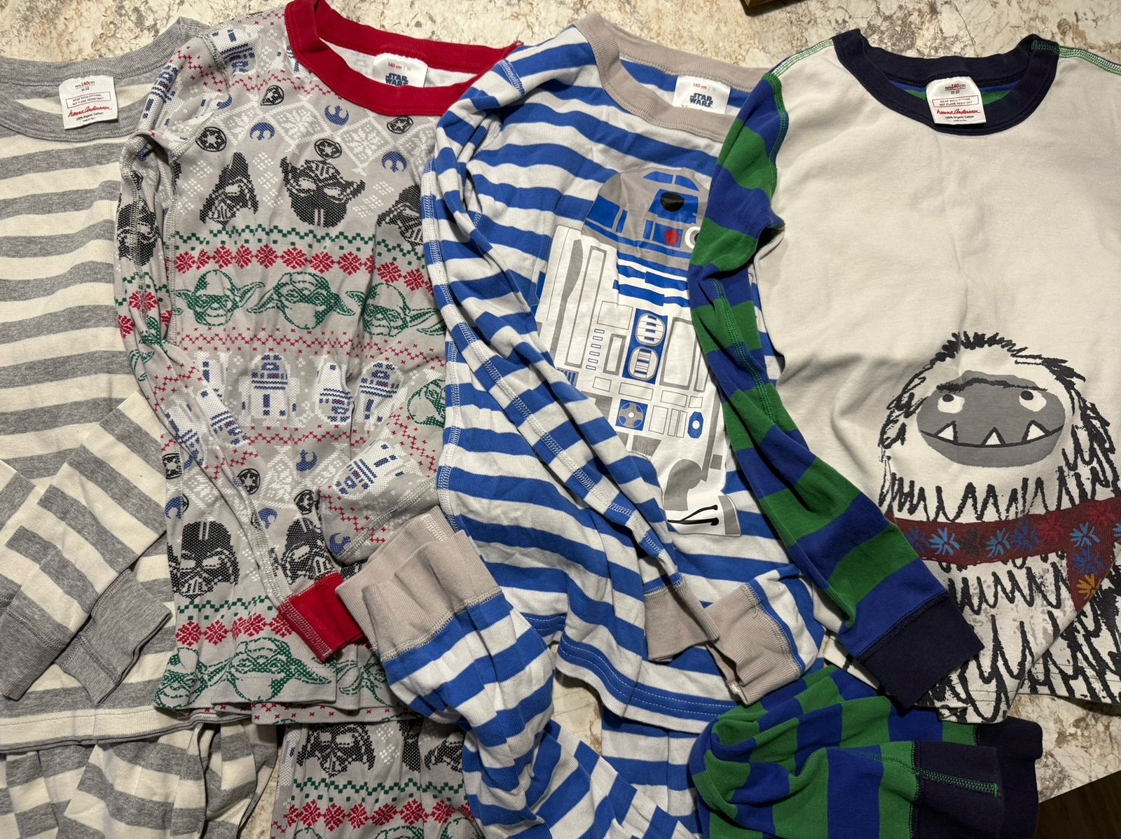 Kids Hanna Andersson Cotton Pajama lot of 4 size 10