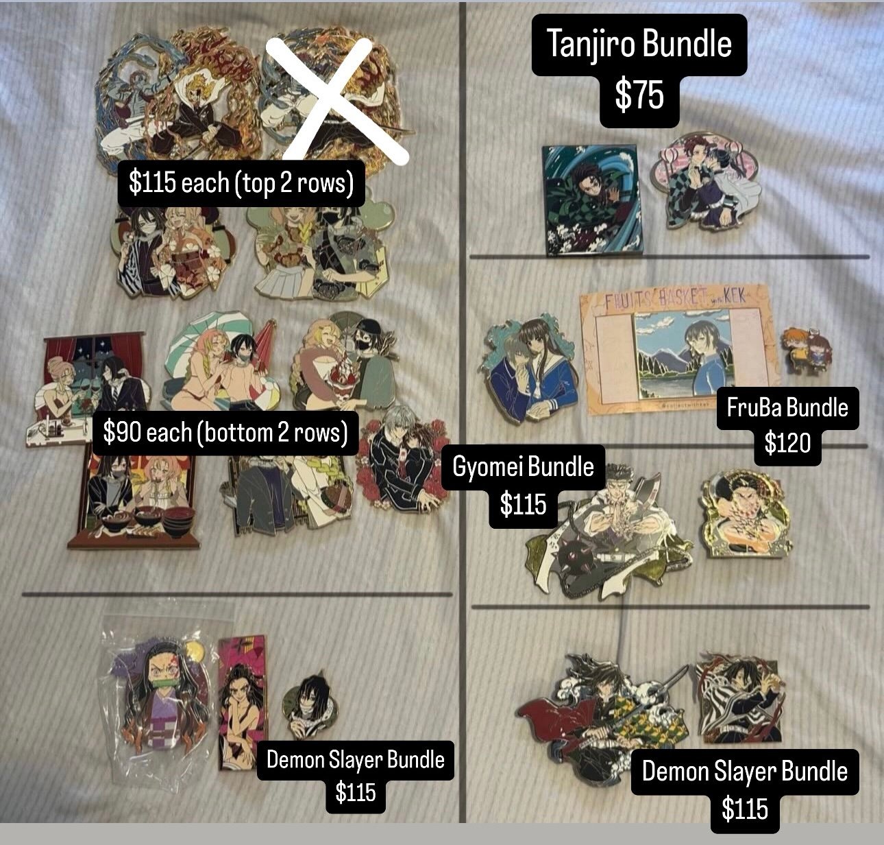 Anime Pins (Prices in description!)