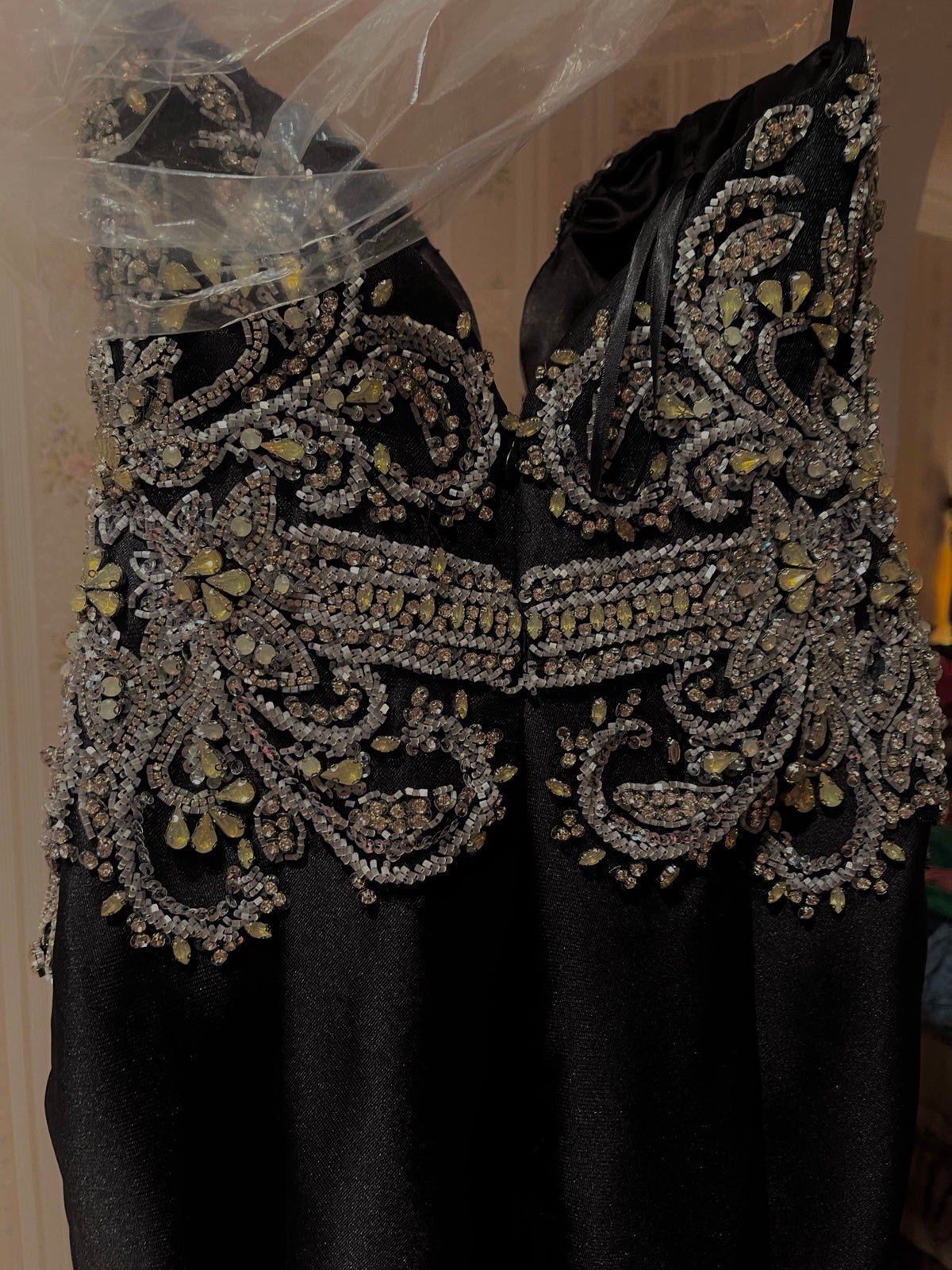jovani crystal strapless dress