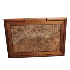 Burl Wood Handcrafted Hardwoods by DeMeules Signed Trinket Jewelry Storage Box