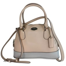 Coach Crossgrain Leather Mini Cora Crossbody Bag Satchel Bicolor Apricot Chalk