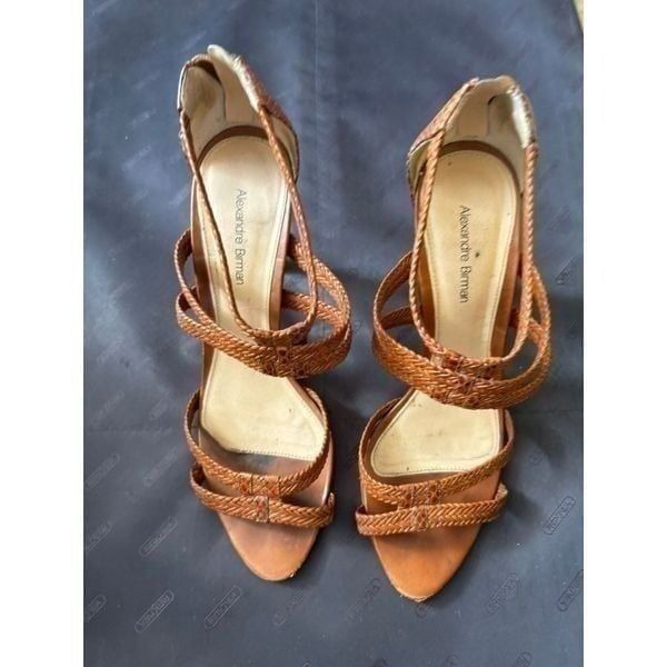 Alexandre Birman tweed cage shoes cross criss heels rope Sandals runway open toe