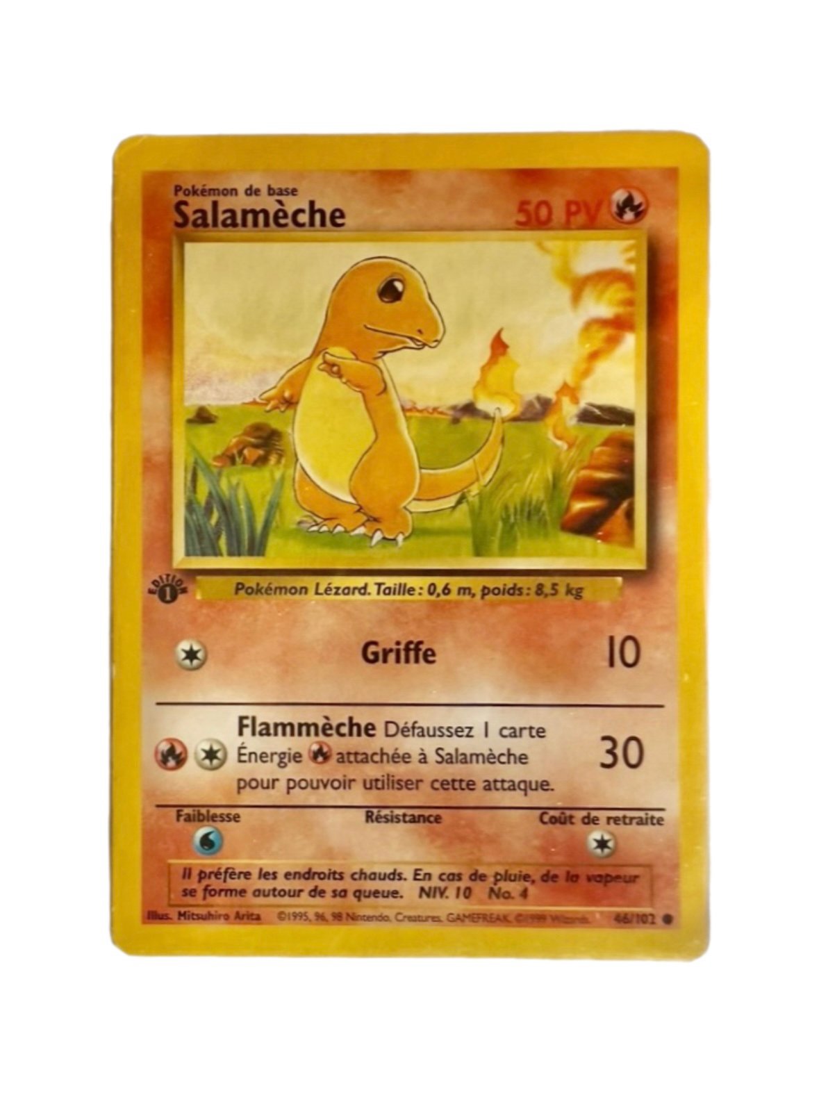 1st Edition Charmander Base Set Vintage FRENCH RARE 46/102