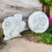 Set of 2 White Bucees Concrete Stones
