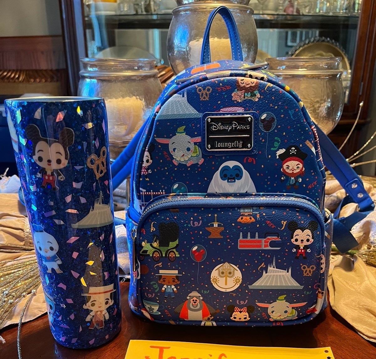 Disney parks character loungefly with customized cup